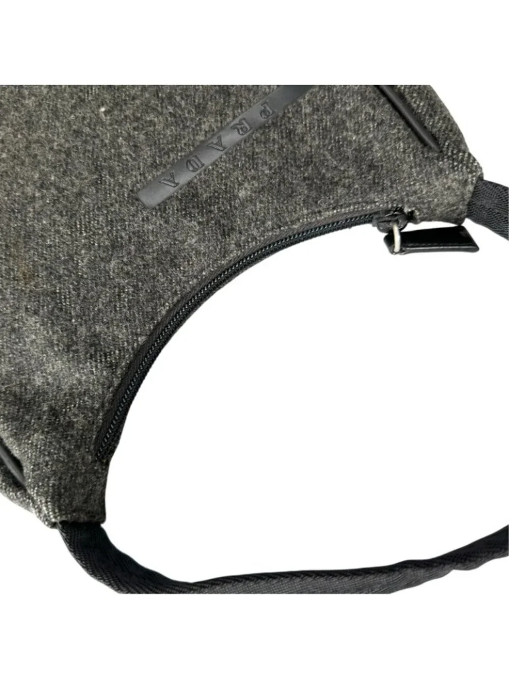Prada Tote Bag Wool Gray